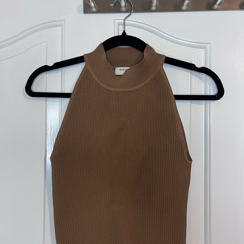 Babaton Women's Cowl Neck Sweater in Brown